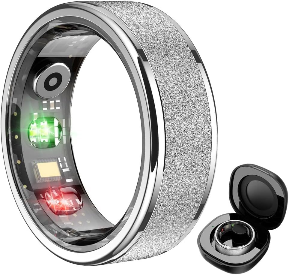 COLMI R10 Smart Ring, Smart Health Ring for Women, Features Heart Rate, Blood Oxygen, Sleep Monitoring, Pedometer, and Fitness Tracker, No Subscription Fee. (Silver, 7#)