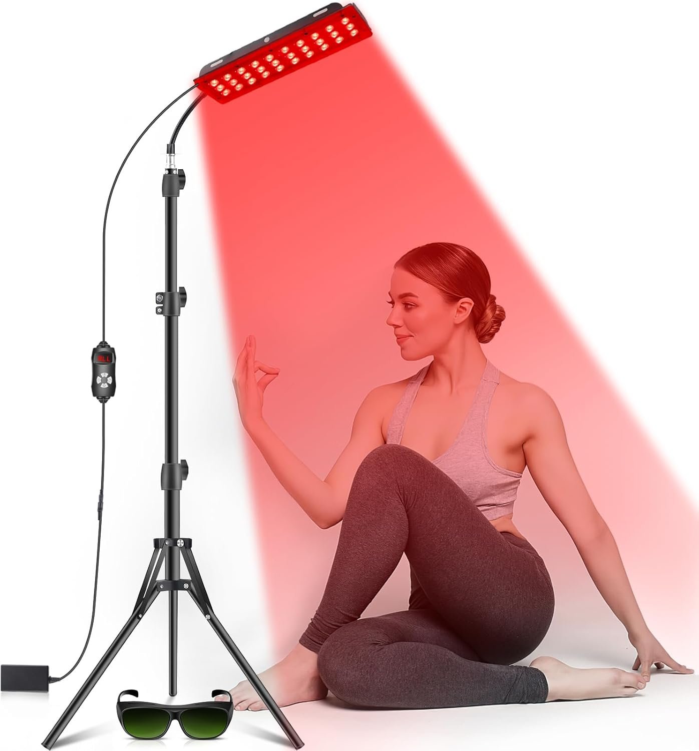 Red Light Therapy Lamp, Infrared Light Therapy with Stand – 660nm Redlight and 850nm Near Infrared Light Device for Body Pain Relief Skin Care