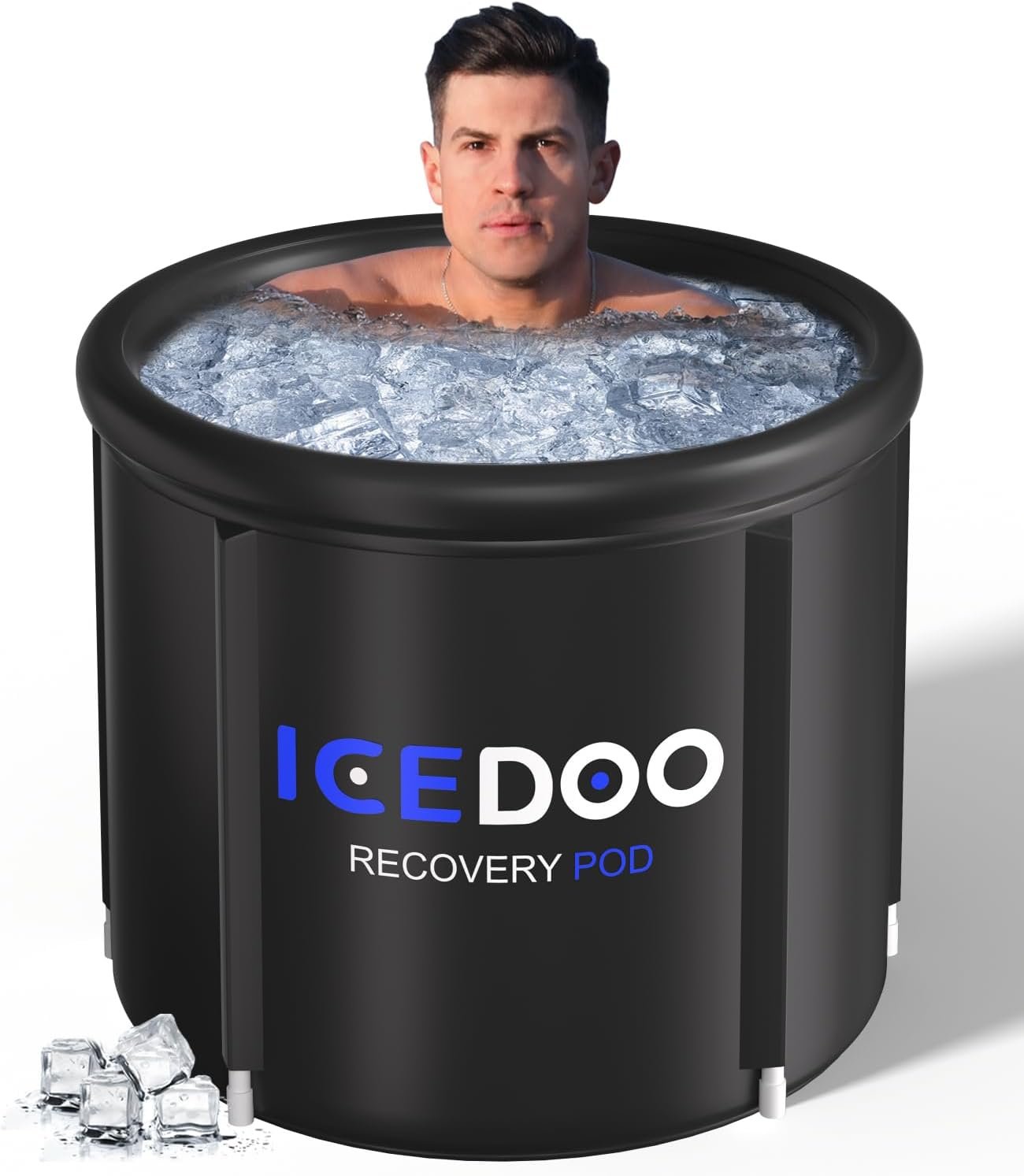 Wxtkkom Ice Bath Tub for Athletes, 119 Gallons Hot & Cold Plunge Tub with Cover for Recovery, Cold Water Therapy, Multiple Layered Portable Hot Tubs for Cold Water Therapy