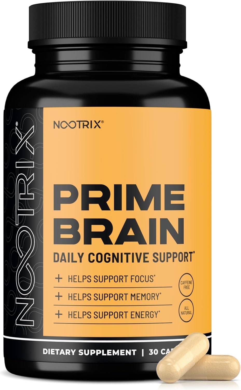 Nootrix Prime Brain Nootropic Supplement | Supports Memory, Mental Focus, Cognitive Health & Energy | Promotes Healthy Mood & Brain Function | Ginkgo Biloba, Lion’s Mane & L Theanine | 30 Capsules