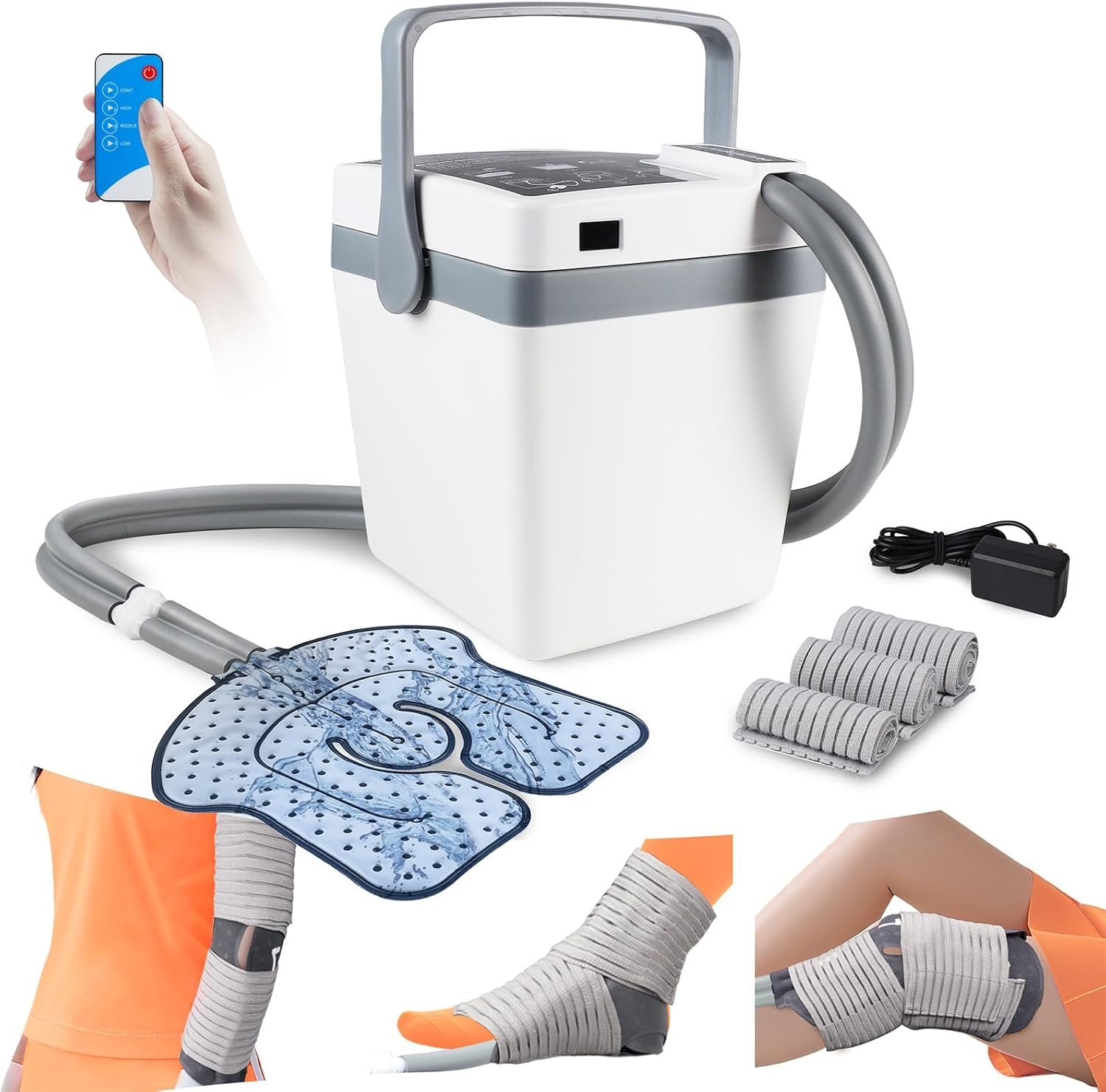 YOUKADA Cold Therapy Machine for Knee After Surgery, 4 Customizable Modes, Ice Machine for Knee, Shoulder, Hip & Ankle, Adjustable Cooling for Post-Surgery Recovery & Arthritis Pain Relief