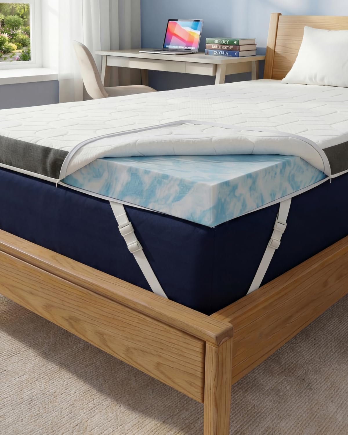 Memory Foam Mattress Topper with Cooling Cover – 3 Inch Cooling Gel Mattress Topper – Extra Plush, Thick & Comfortable – Twin Size Mattress Pad with Washable Cover – Pressure & Pain Relief Bed Topper