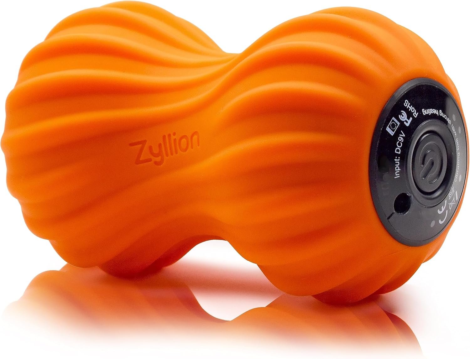 Zyllion Vibrating Peanut Massage Ball with 4 Modes – Cordless Rechargeable Electric Deep Tissue Massager Roller for Muscle Pain Relief, Orange, ZMA-30