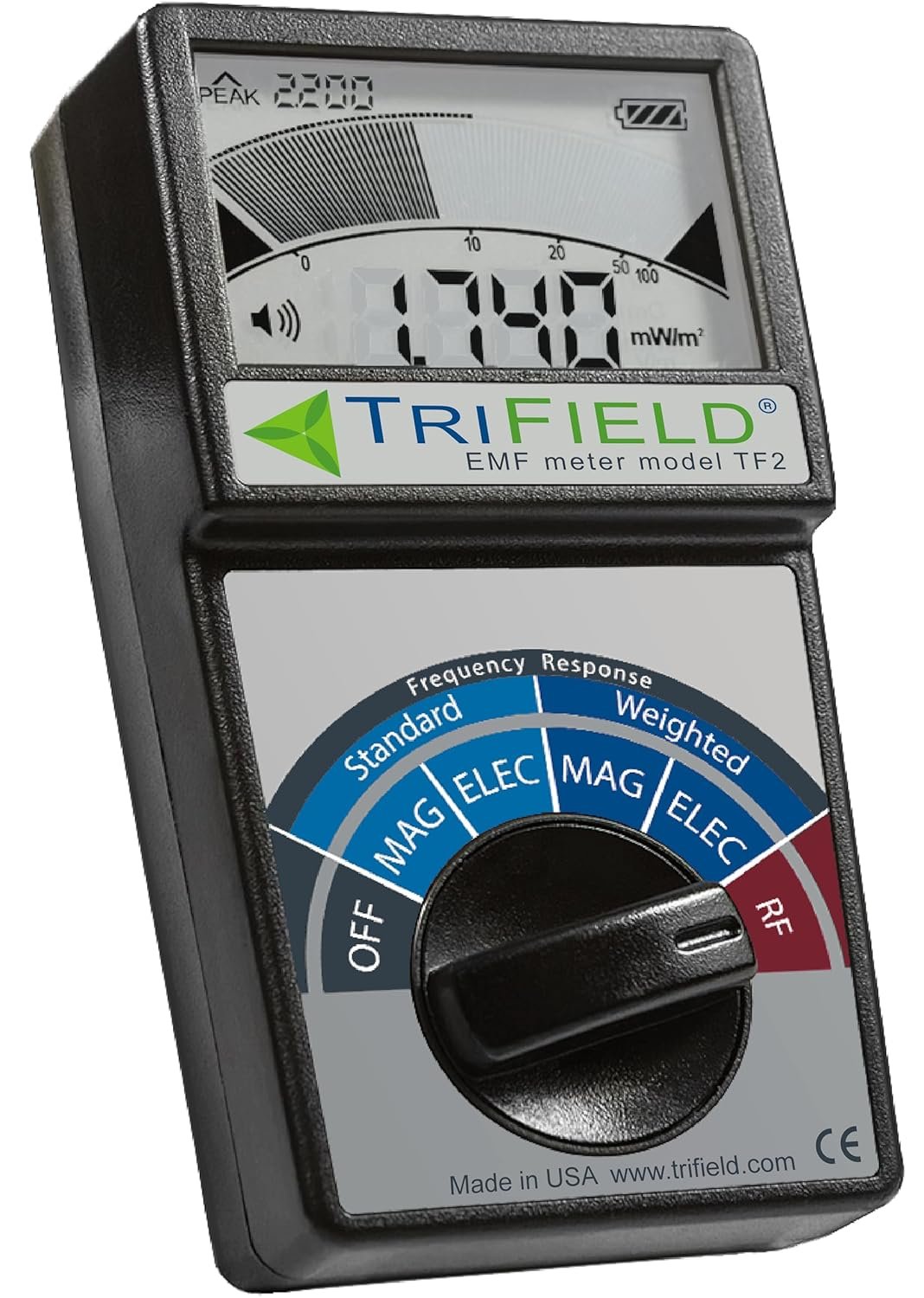 TriField EMF Meter Model TF2 – Made in USA – #1 Handheld EMF Detector for Magnetic/Electric/Radio Fields with Unlimited Free Support in The U.S. to Help Solve Your EMF Problems