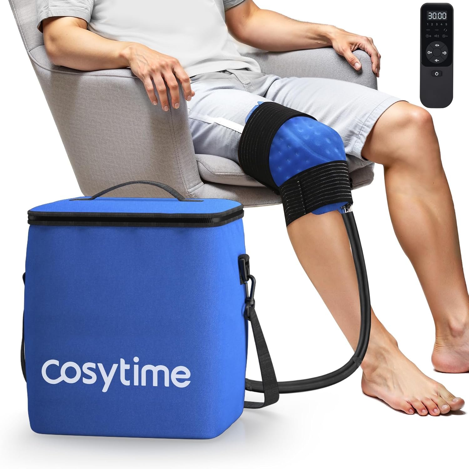 Cold Therapy Ice Machine for Knee After Surgery, 19 QT Cryotherapy Pain Relief & Recovery System with 3 Speed Levels & 6 Timer Settings