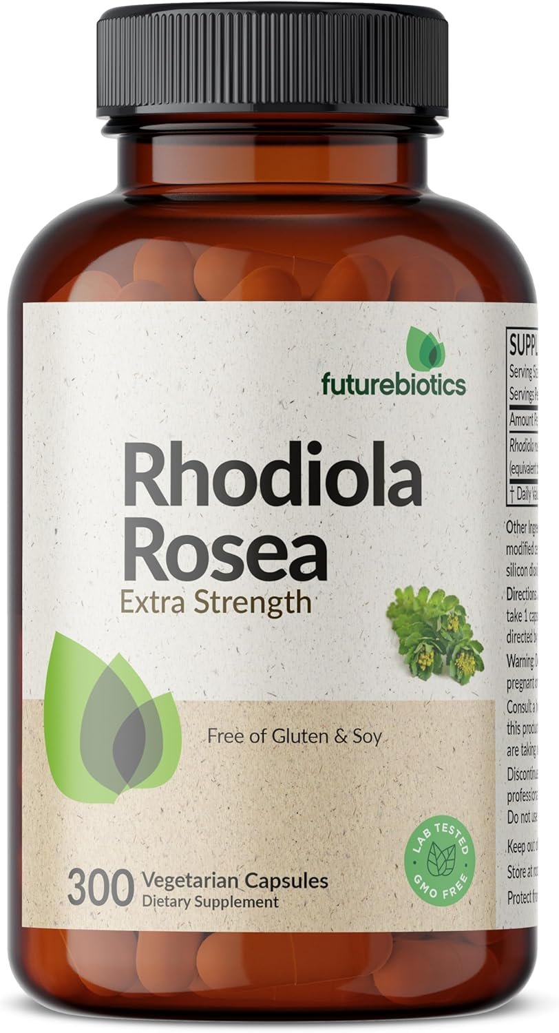 Futurebiotics Rhodiola Rosea Powder Adaptogenic Herb Vegetarian Capsules, 300 Count