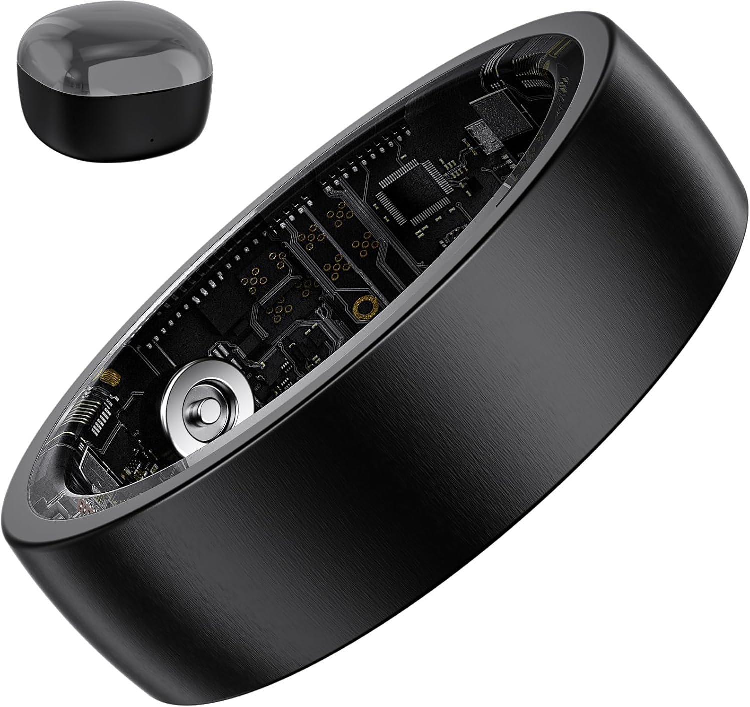 Smart Ring Health Tracker for Men Women – Sleep Tracker with Heart Rate, SpO2, Smart Health Ring for Women Men with Step Counting, IP68 Waterproof (Black 8)