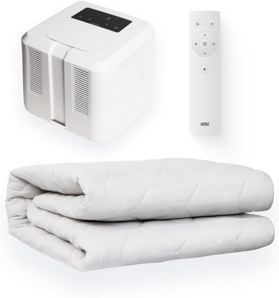 HydroSnooze Water Cooling & Heating Mattress Pad, Temperature Control Bed Cooling System, Cooling Mattress Topper Perfect for Hot Sleepers,Temp Range of 59-131°F, Queen Size (60″ W x 79″ L)