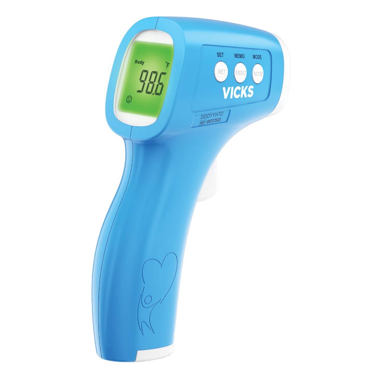 Vicks Non-Contact Infrared Thermometer for Forehead, Food & Bath, No-Touch Forehead Thermometer for Adults and Kids, Fast, Reliable and Accurate, Blue