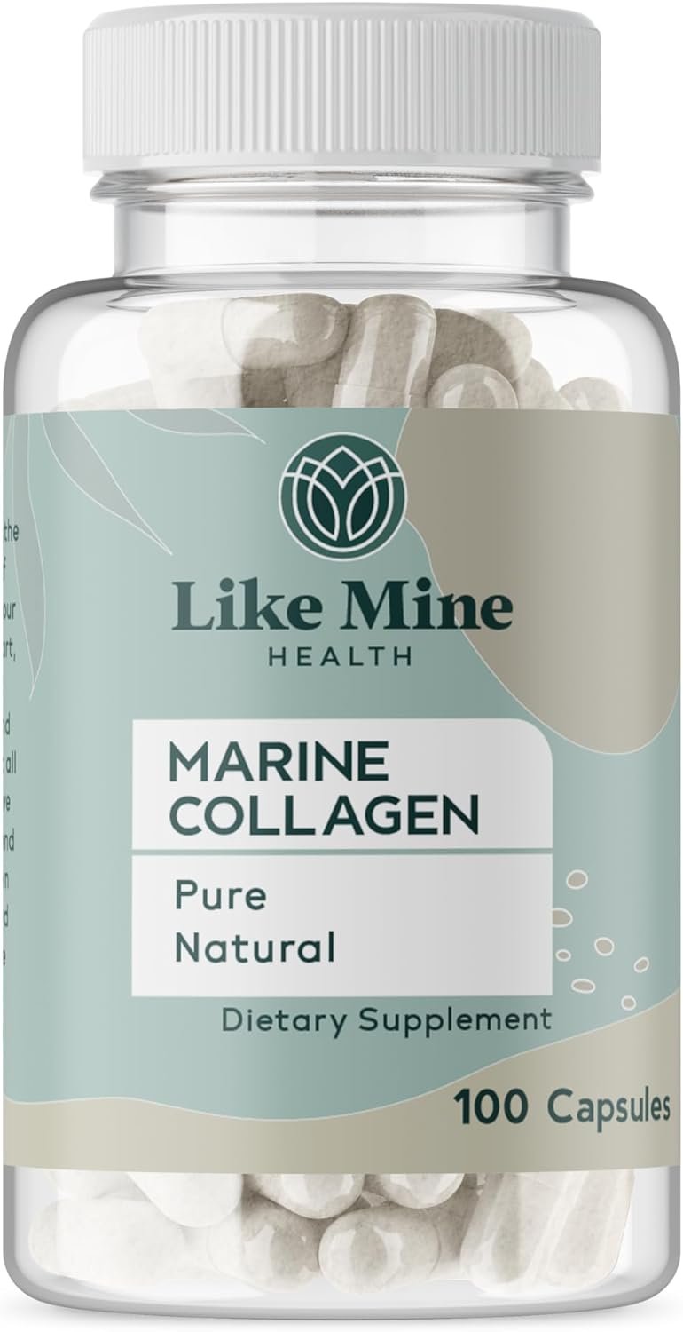 Like Mine Marine Collagen (100 Capsules), No Fillers, Pure & Natural, Bioavailable