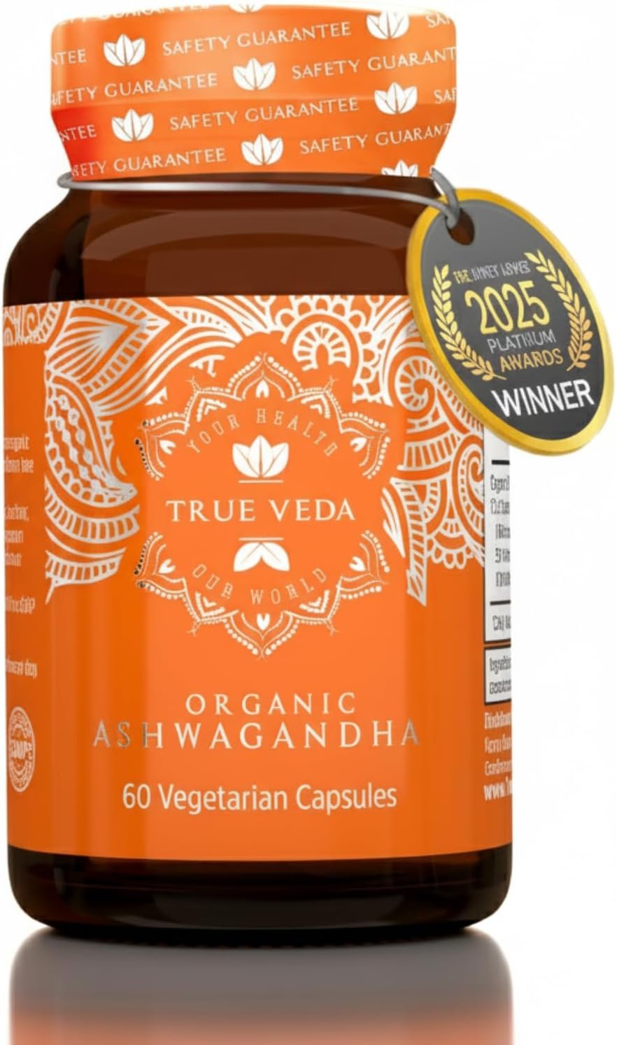 True Veda USDA Organic KSM-66 Ashwagandha Supplements | Organic Ashwagandha for Women & Men | High Strength Ashwagandha KSM 66 Capsules | Premium Aswagandha/Ashwaganda Root Extract | 60 Capsules