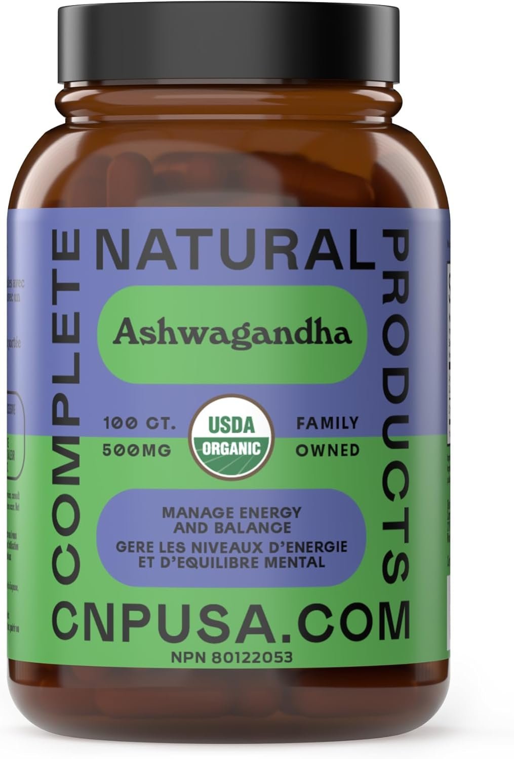 Organic Ashwagandha Capsules – 100 Capsules 500mg Pure Organic Ashwagandha Supplement for Calming Support