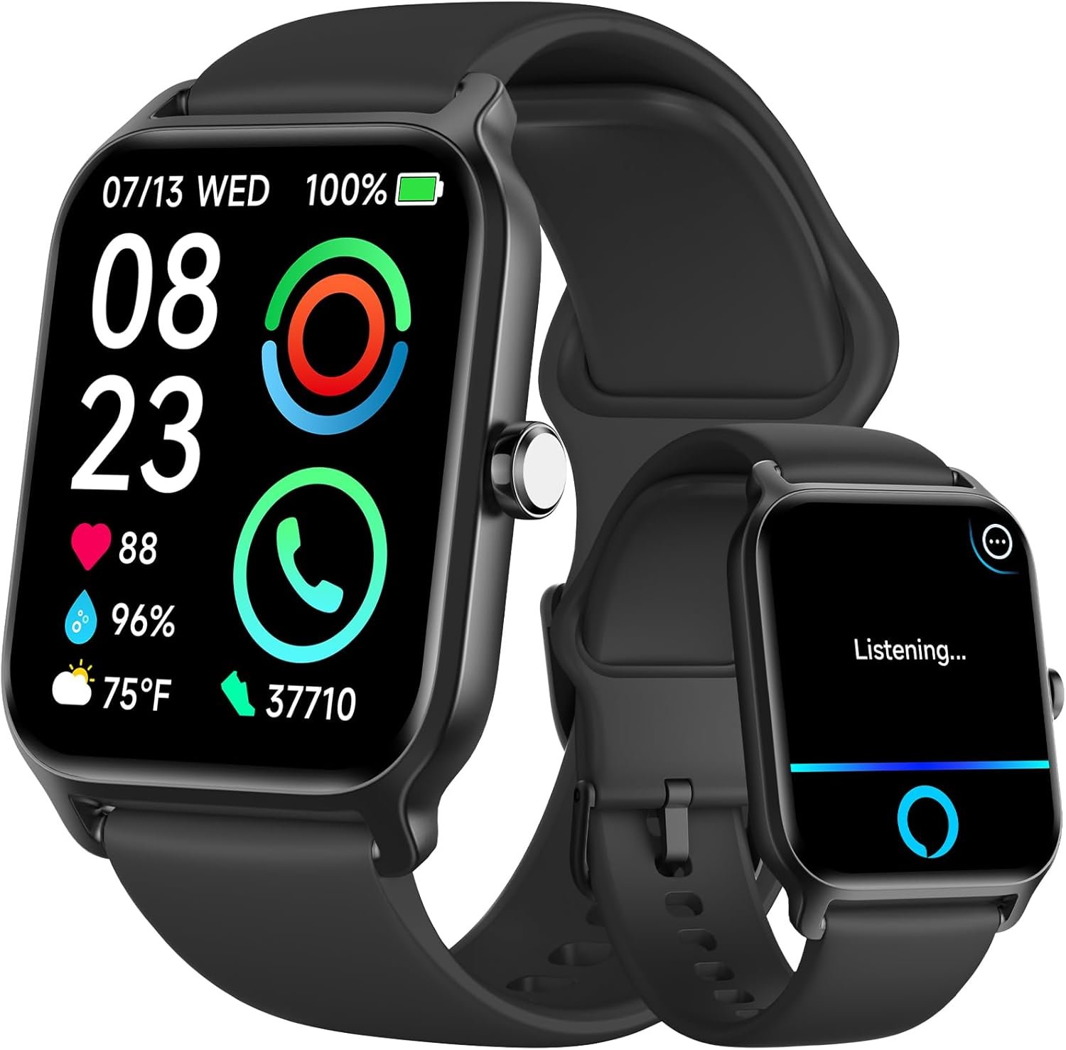 Fitpolo Smart Watches for Men Android & iPhone, Alexa Built-in [1.8″ HD Screen] IP68 Waterproof Fitness Watch with Bluetooth Call (Answer/Make), Heart Rate/Sleep/SpO2 Monitor, 105+ Sports Tracker