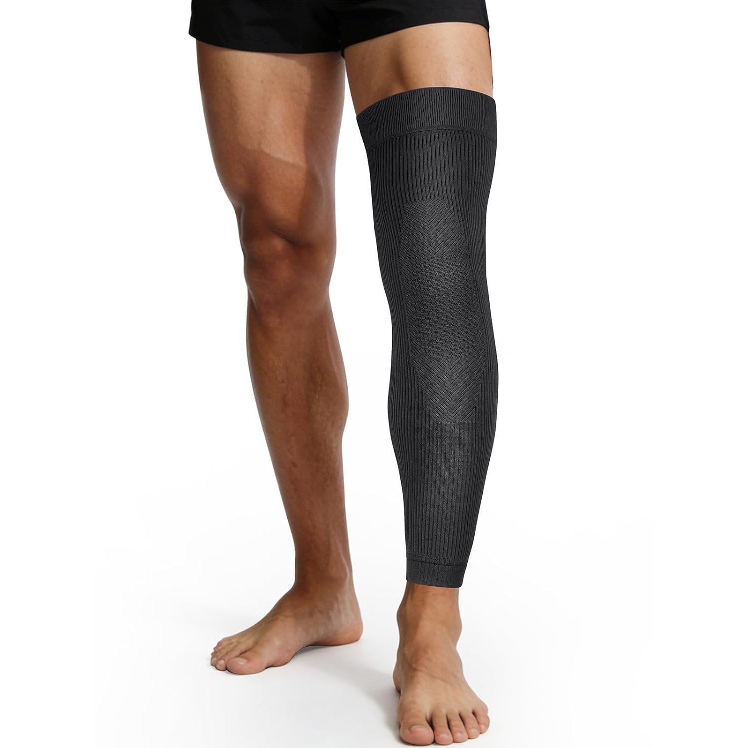 Leg Compression Sleeve – Full Length Knee Sleeve Covers Thigh, Knee and Calf, Stays in Place for Sports, Soft and Elastic for Comfort, Medium