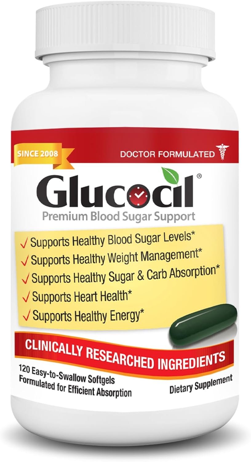 Glucocil – Softgels – Premium Blood Sugar Support – Over 2 Million Bottles Sold – Supports the 3 Essentials for Healthy Blood Sugar – Since 2008, with Berberine, Proprietary Mulberry Leaf, and More