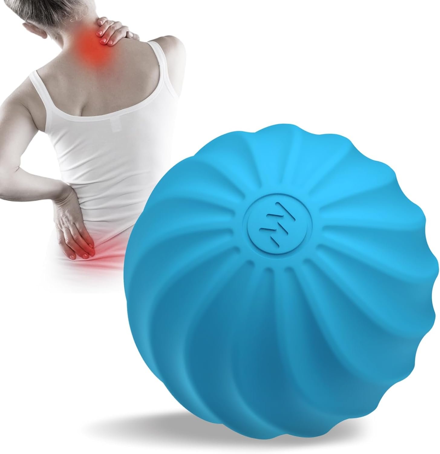 2.3″ Mini Vibrating Massage Ball, 10-Speed Vibrating Foam Roller, Lacrosse Ball Massage Ball Therapy for Relieving Muscle Tension & Soreness, Vibrating Massage Roller for Plantar Fasciitis(Blue)