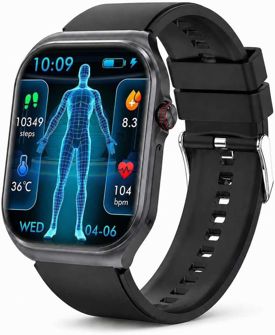 Smart Watch for Adults & Seniors, 1.87″ Large Easy-to-Read Display, Bluetooth Calls, Heart Rate & SpO2, Sleep & Stress Tracking, 110+ Sports Modes, IP68, for Android & iPhone