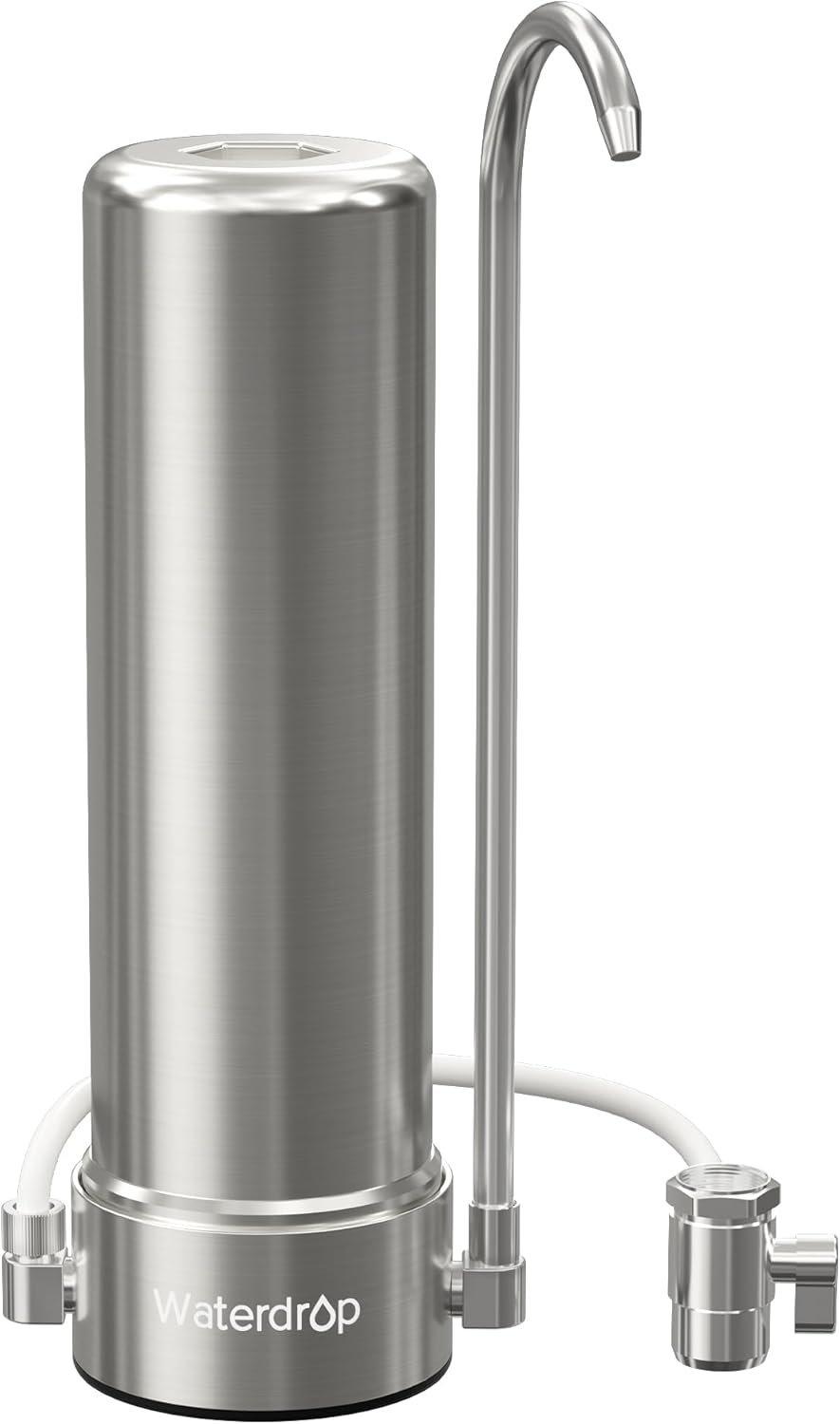 Waterdrop CTF-01 Water Filter for Sink Faucet, NSF/ANSI 42 Certified Countertop Water Filter System, 5-Stage Stainless Steel Faucet, Reduces Heavy Metals and 99% Chlorine, 8000 Gallons, 1 Filter