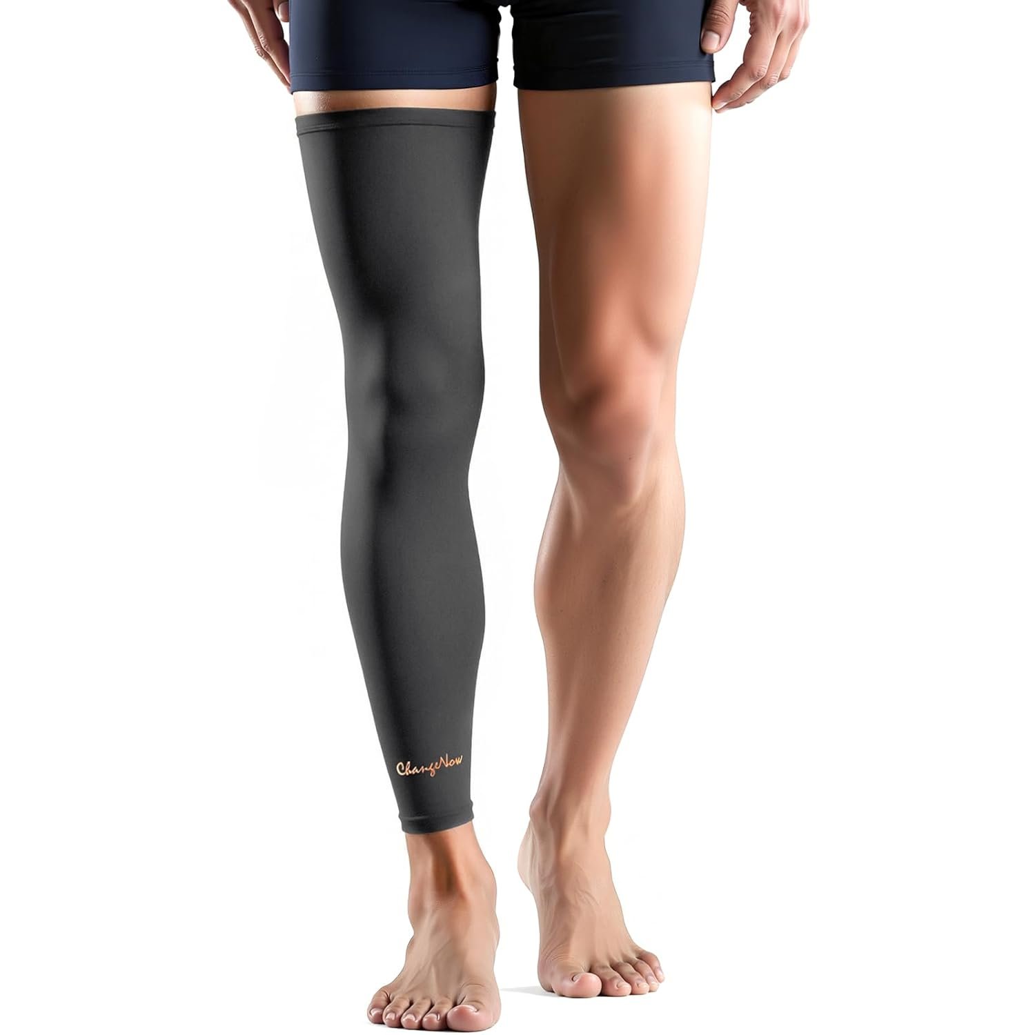 Copper-Infused Leg Compression Sleeve Ultra Breathable Full Leg Compression Sleeve for Pain Relief,Arthritis, Muscle Recovery, Swelling, Inflammation, Leg Sleeve for Thigh, Calf, Knee, Men & Women (Black, X-Large)