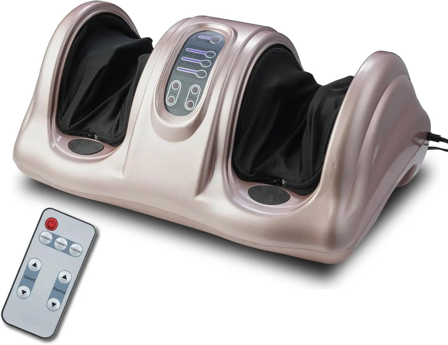 Premium Shiatsu Foot Massager with Heat and Remote Control – Deep Kneading & Rolling Therapy for Feet, Ankles, Calves, and Legs – Pain Relief & Circulation Booster for Home and Office (Rose Gold)