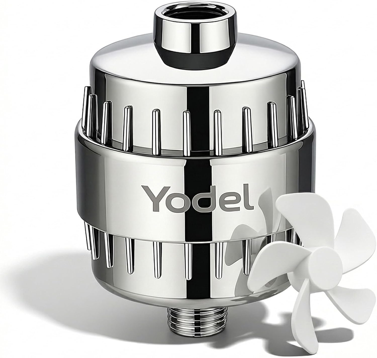 Yodel Shower Filter for Hard Water – 25 Stage Shower Head Filter Removes Chlorine for Hair and Skin, Reduces Dry Skin, Dandruff and Hair Damage, Universal High Output Water Filter,Chrome