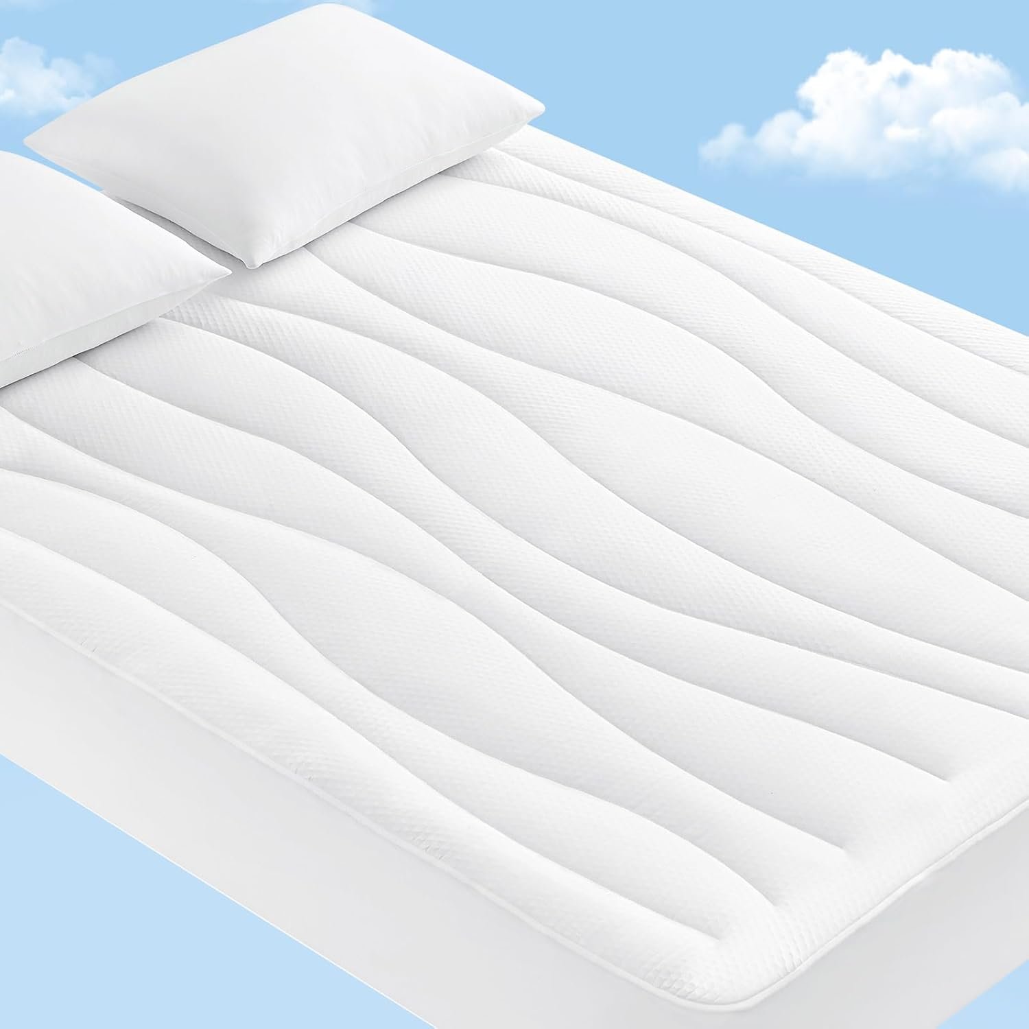 Elegear Cooling Mattress Pad Queen, Upgraded Arc-Chill® 3.0 + PCM Cooling, Stay Cool All Night, Breathable & Soft, Deep Pocket 18″, Washable Mattress Protector for Hot Sleepers, White