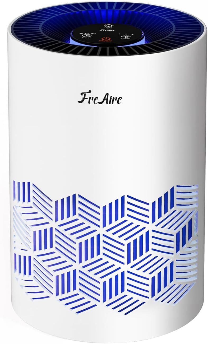 FreAire Air Purifiers for Bedroom Up to 1086 Ft², Air Purifiers for Home with Lights, HEPA Air Purifier Removes Dust Smoke Pollen Dander Smell, for Home/Pets/Bedroom
