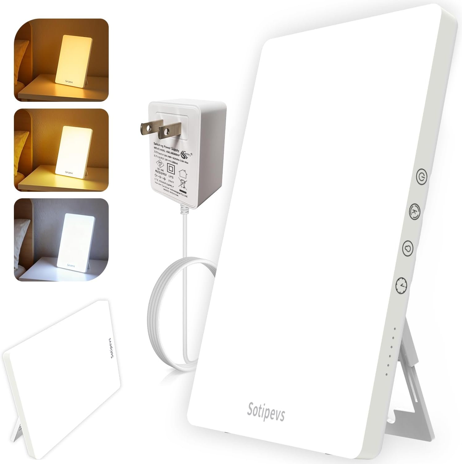 Sotipevs Light Therapy Lamp, 15,000 Lux Sunlight Lamp, Adjustable Brightness UV-Free, Touch Control Sun Lamp with Memory Function Timer – Ideal for Home Office Desk Use
