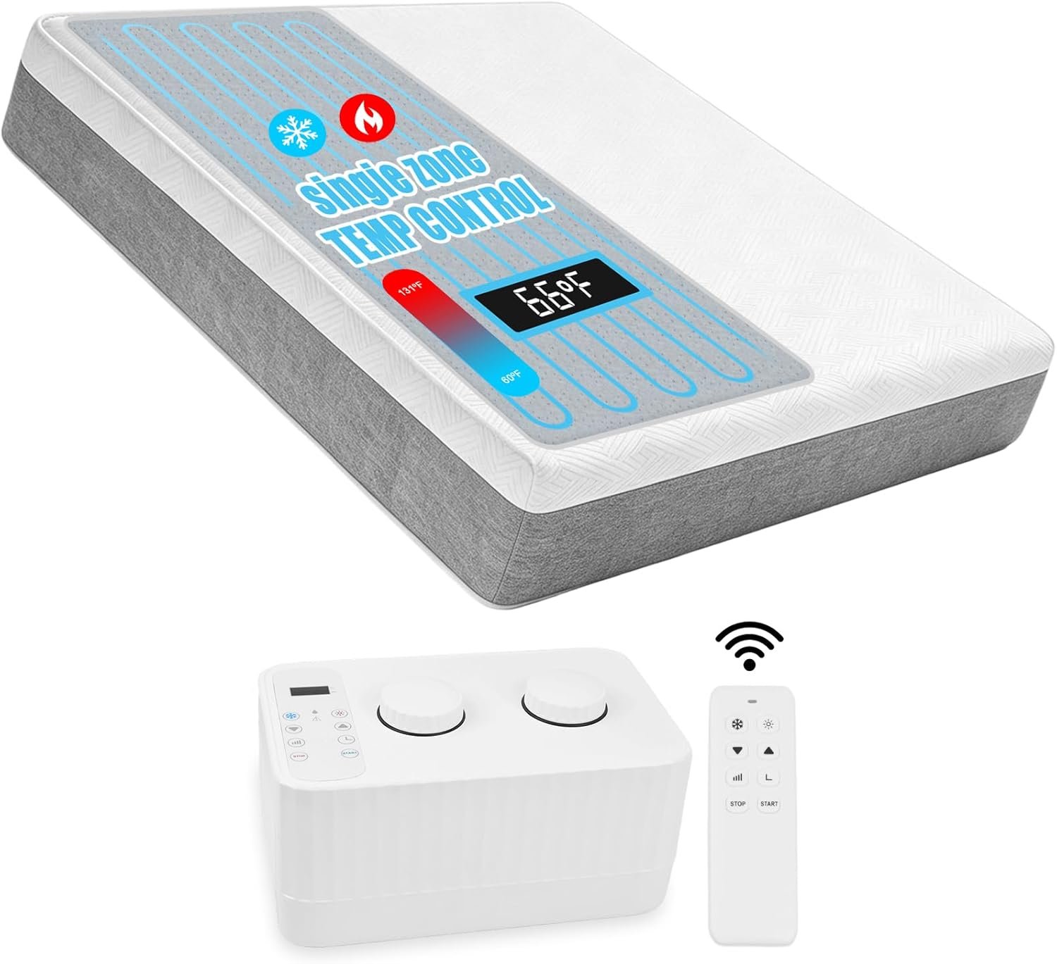 Water-Cooled Heating Mattress with Remote Control, Suitable for Those who Sweat at Night, enhances the Cool Sleep Experience, with a Temperature Range of 60°F to 131°F (Size 80 * 180CM)