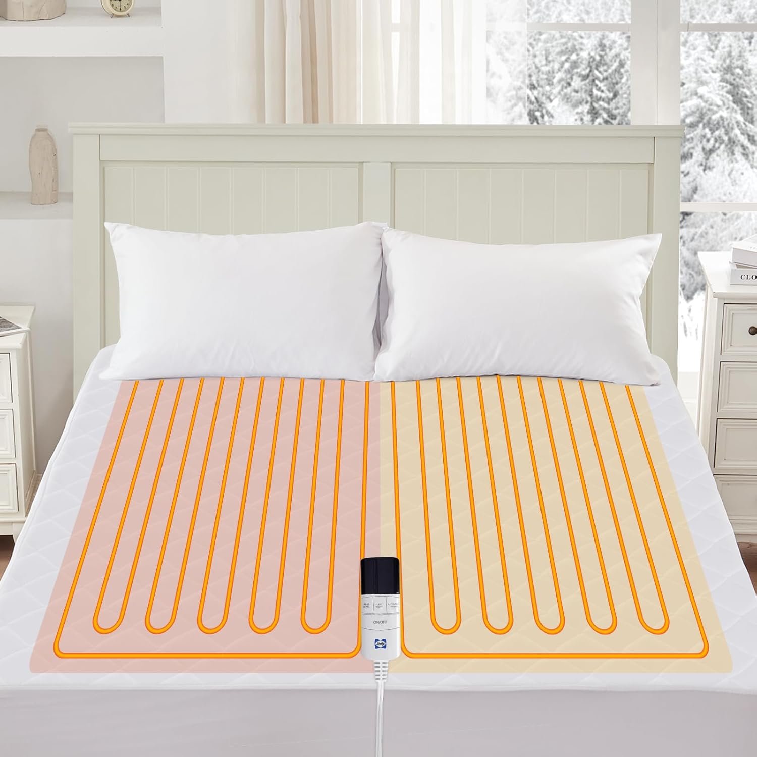 Sealy Heated Mattress Pad Queen Size Single Control for 2 Zones, 9 Heated Settings & 1-9 Hours Auto Shut Off, Luxury Quilted Bed Warmer with ETL Certified, Soft Extra-Cozy Fabric