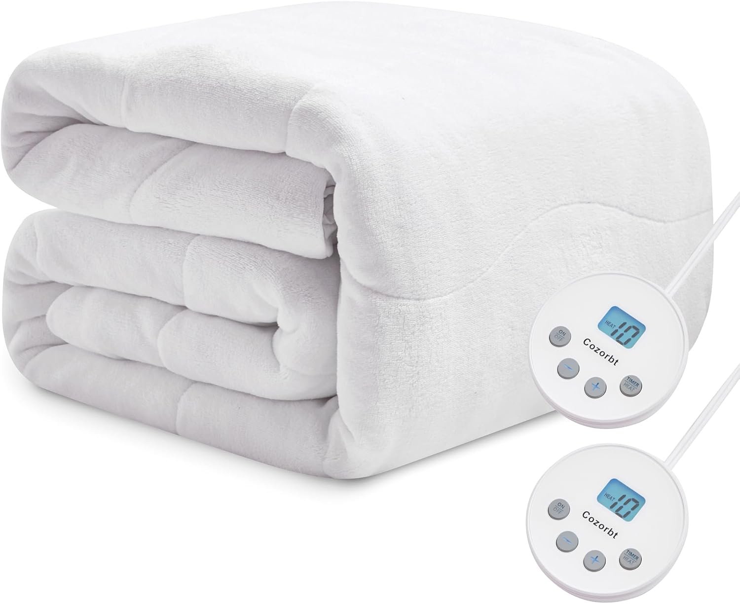 Heated Quilted Wave Mattress Pad,Queen Size Dual Control,Soft Bed Warmer,10 Heat Settings,1-12 Hours Auto-Off,Fast Heating,ETL Certified,Machine Washable,Fit Up to 18″ Deep Pocket,60″x80″