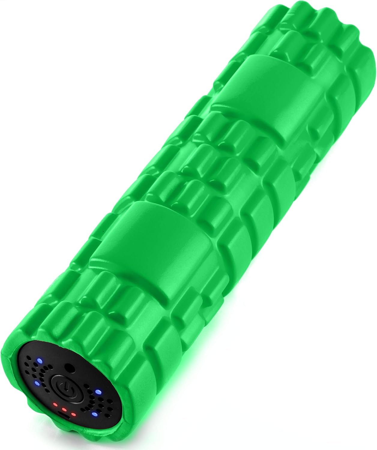 Electric Vibrating Rechargeable Foam Roller – 4 Intensity Levels for Firm Battery-Powered Deep Tissue Recovery, Training, Massage – Therapeutic Back and Muscle Massage Roller