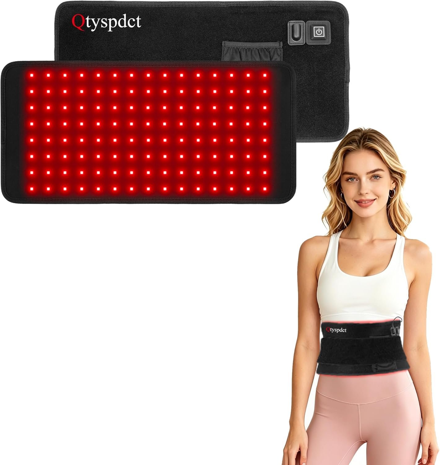 Red Light Therapy for Body, 660nm 850nm 16″ 3 in 1 LED Infrared Redlight Therapy Belt Wrap Pad for Neck Shoulder Back Knee Muscle