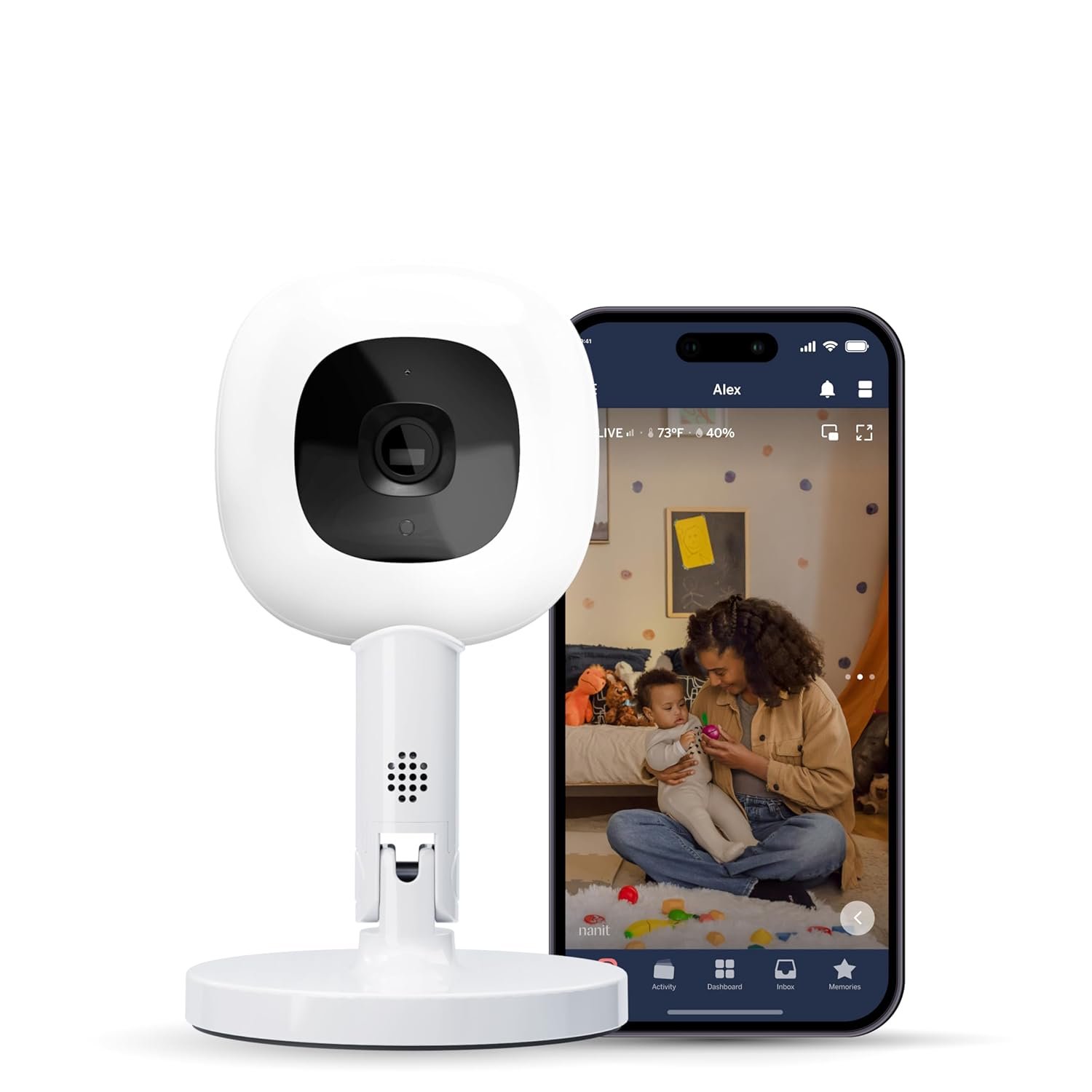 Nanit Pro Smart Baby Monitor & Flex Stand – 1080p Wi-Fi Video Camera, Sensor-Free Sleep & Breathing Motion Tracker, 2-Way Audio, Sound/Motion/Cry Notifications, Night Vision, and Breathing Band