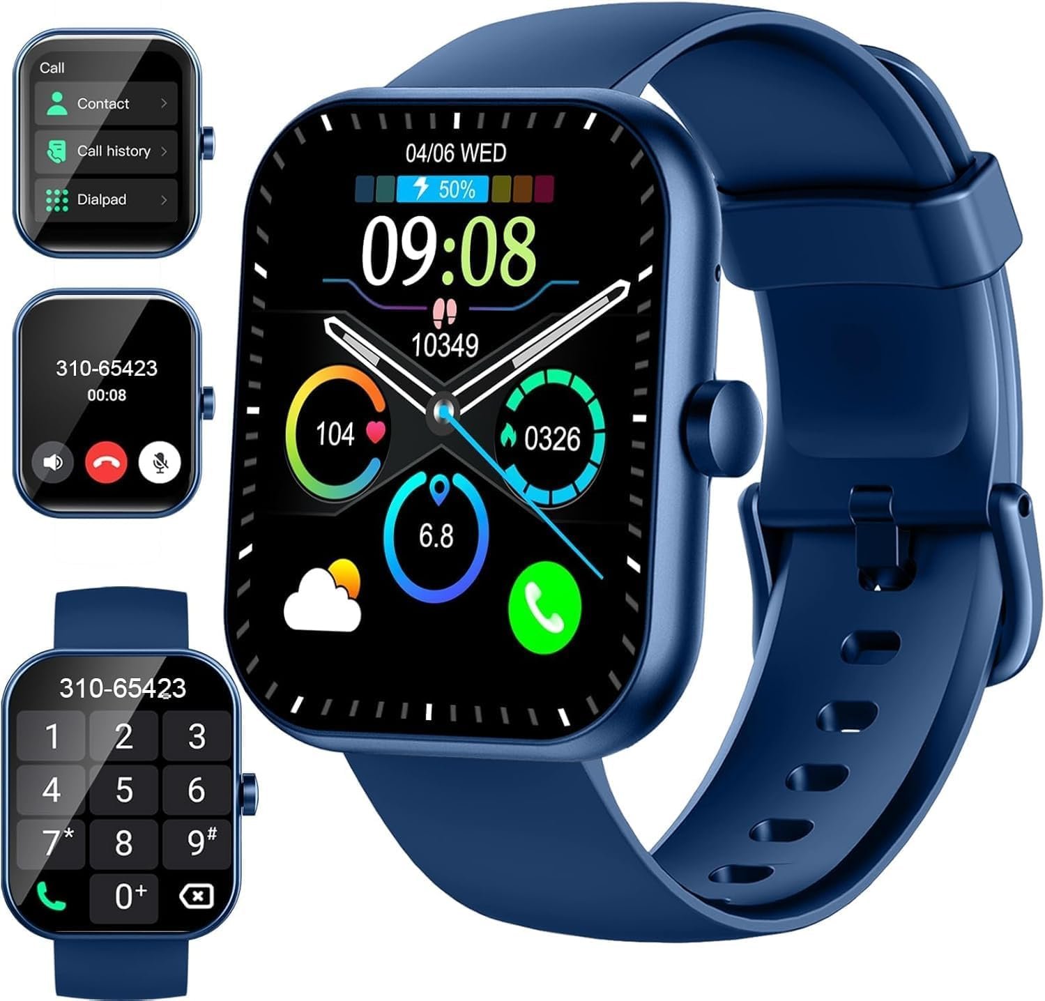 Sm6t Watch (Answer/Make Call), 2026 New Smartwatch for Men/Women, 1.96″ Fitness Watch with 112 Sport Mode/Pedometer/Calories/Sleep/Heart Rate Monitor, IP68 Waterproof Fitness Tracker for Android iOS