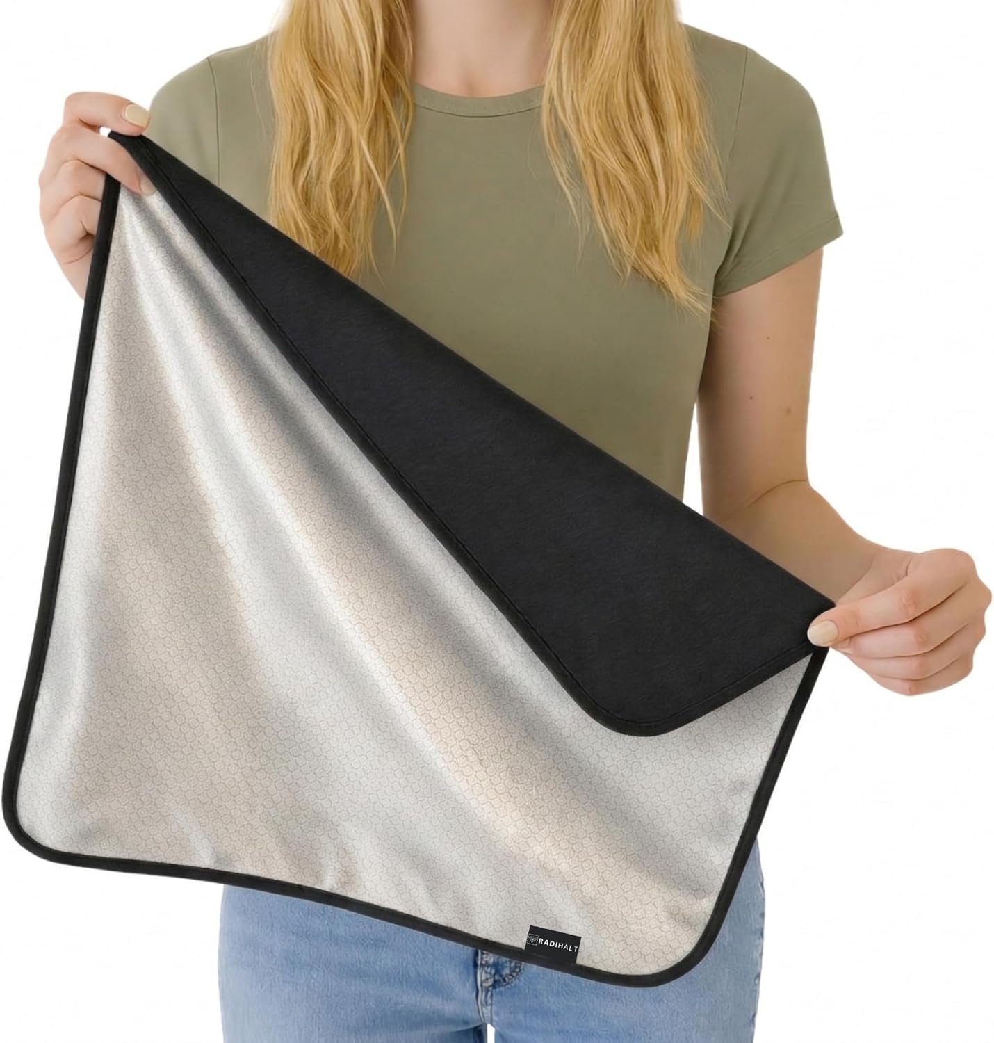 EMF Protection for Cell Phone – EMF Blanket Blocker with Faraday Fabric for Radiation Protection While Using Your Laptop and Phone (18×18 Black)