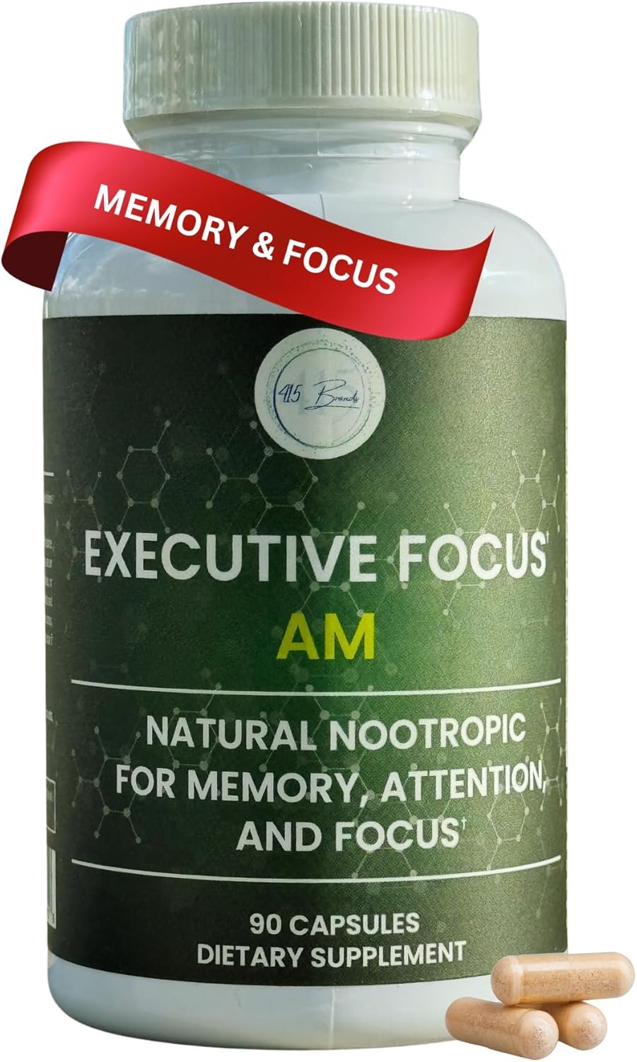 AM Nootropic Brain Supplement – Memory, Focus & Mental Clarity Support – Clean Energy Without Jitters – Cognitive Boost for Attention & Productivity – 30 Day Capsules