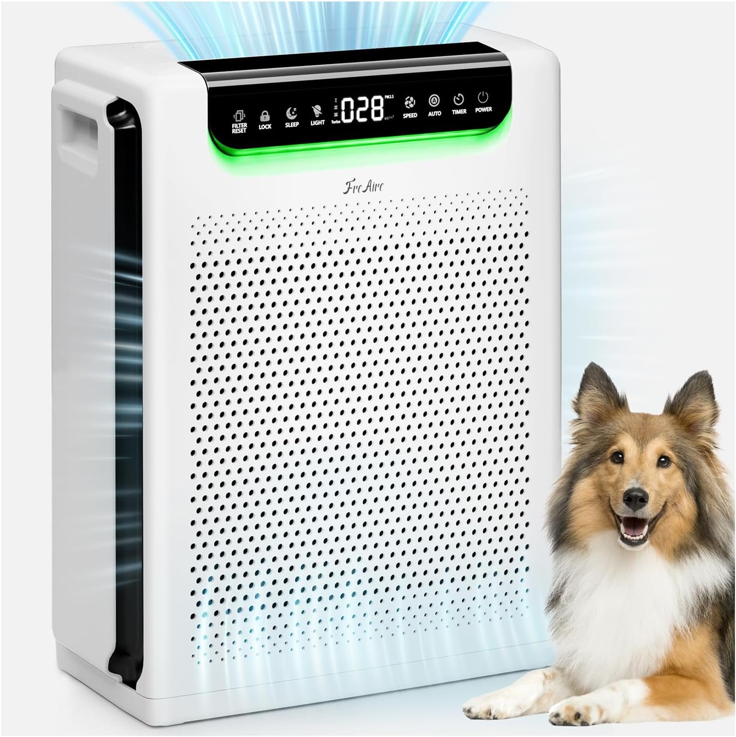 Air Purifiers for Home Large Room, Cover Up to 2600 Ft² with Washable Filters, Powerful Turbo Mode, PM2.5 Air Quality Display, 22dB Sleep Mode, Air Cleaner for Pets, HAP607, Bright White