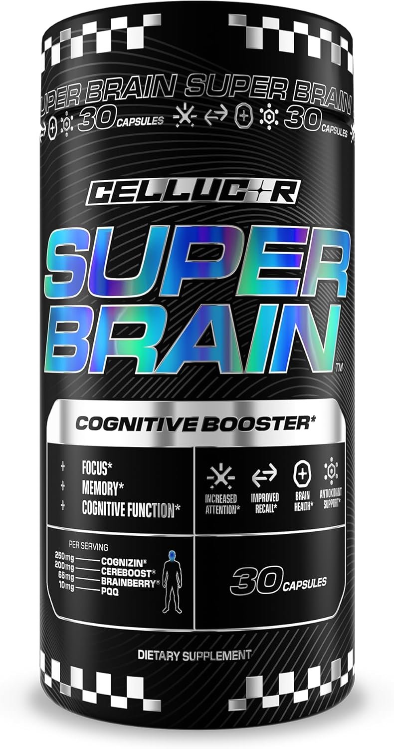 Cellucor Super Brain™ Cognitive Booster | Focus, Attention, & Recall | 30 Capsules