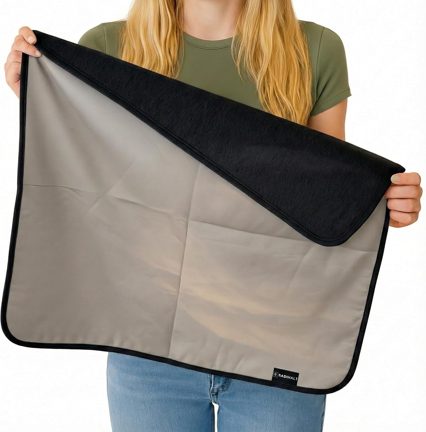 EMF Protection for Cell Phone – EMF Blanket Blocker with Faraday Fabric for Radiation Protection While Using Your Laptop and Phone (36×30 Black)