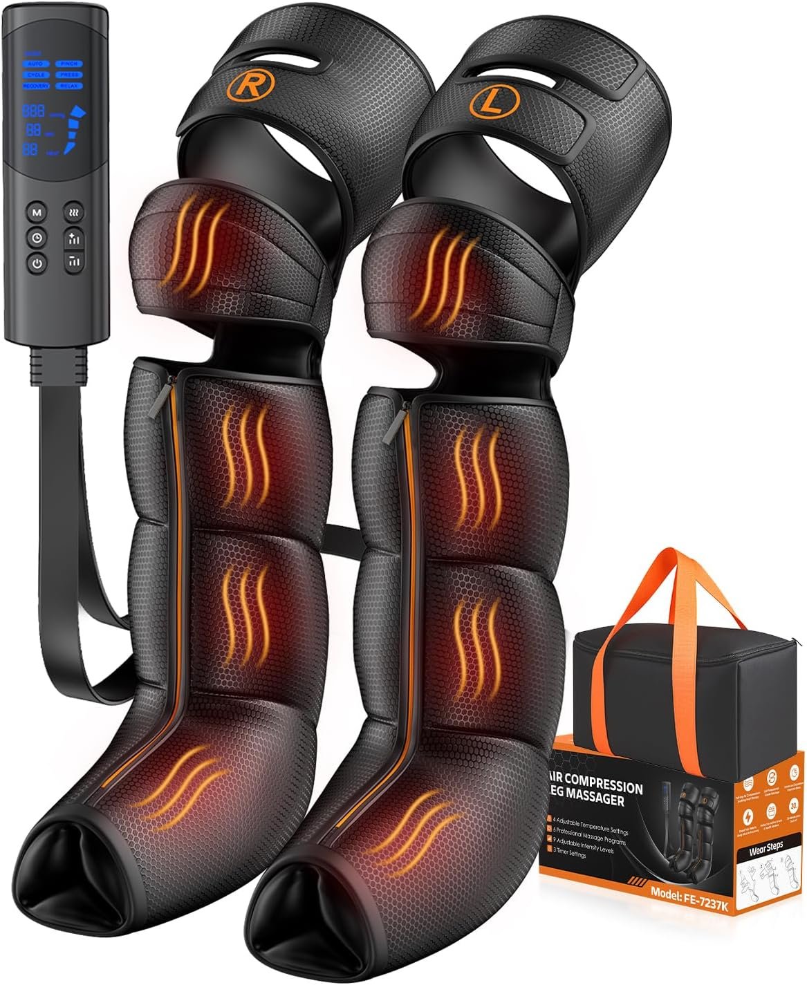 Leg Massager with Heat and Compression – Foot Calf Thigh Massage for Circulation and Pain Relief, Professional Compression Boots with 6 Modes, 9 Intensity, 4 Heat Father Day Gifts for Mom Dad