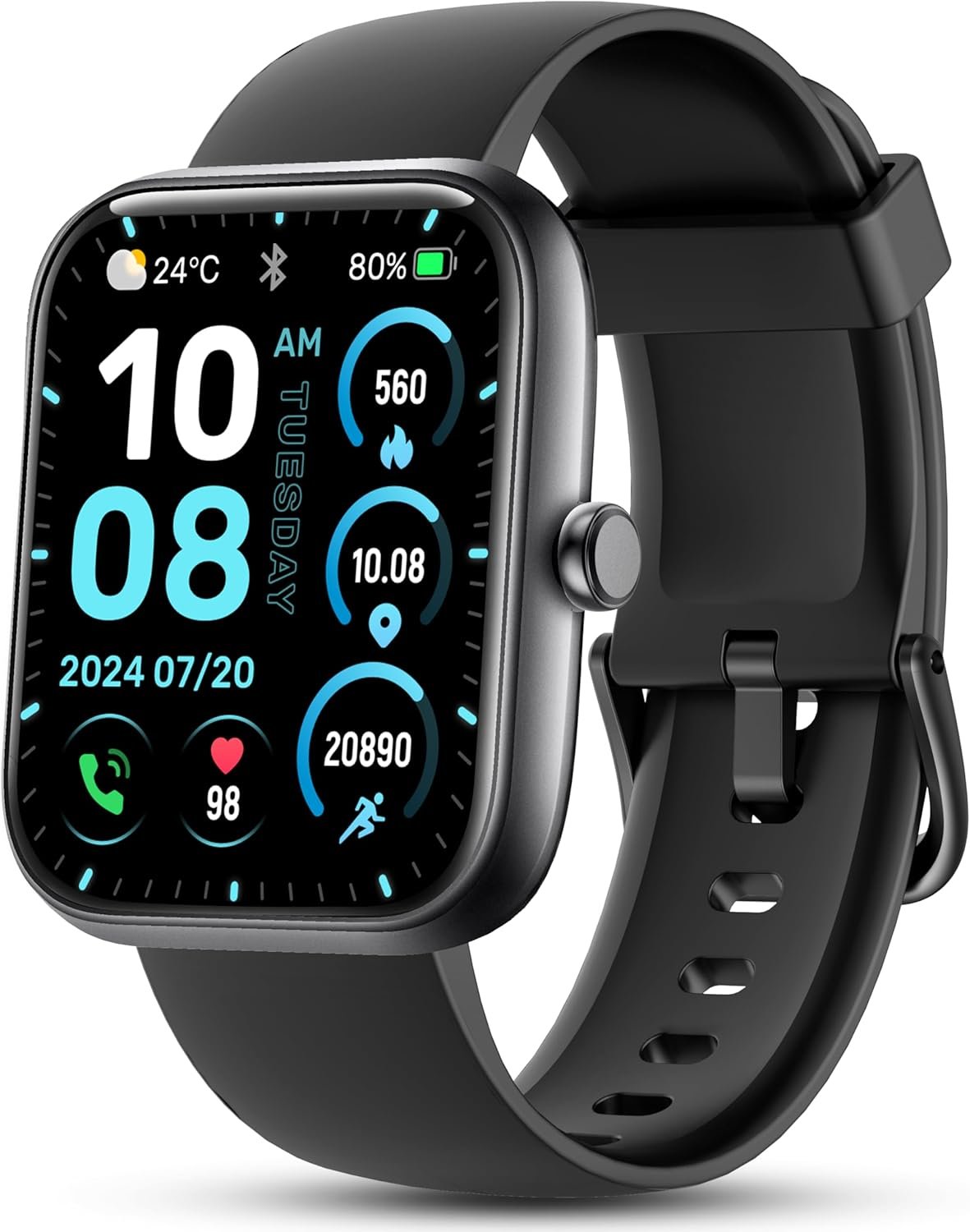 Smart Watch, 1.83” Smartwatch Women Men Answer Make Calls, Alexa Fitness Watch, IP68 Waterproof Fitness Tracker Watch, Heart Rate Monitor, 100+ Sports Pedometer Watch, Timer for android & iOS Phone