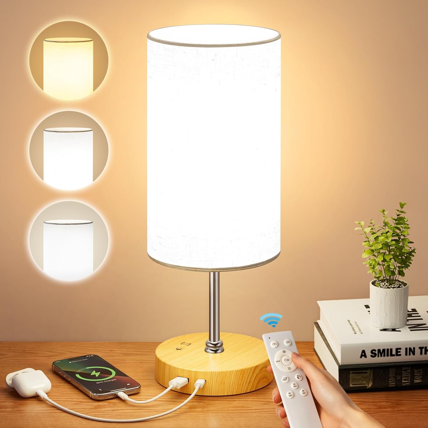 10000 Lux Light Therapy Lamp, Full Spectrum &UV-Free Happy Lamp, Sun Light Therapy Lamps with Remote, 3 Color Temperatures &Stepless Dimming &Timer, Daylight Lamps for Home, Office
