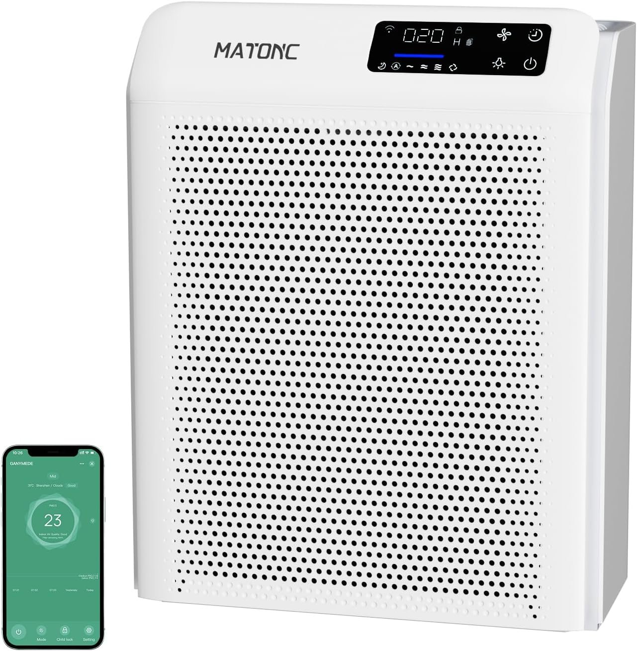 Air Purifier for Home Large Room Up to 3500 Ft², Smart WiFi App Control Air Cleaner with Air Quality PM2.5 Display, Ultra-Quiet Sleep Mode, Auto Mode, HEPA Air Purifier for Pets Hair Dust Odor Pollen