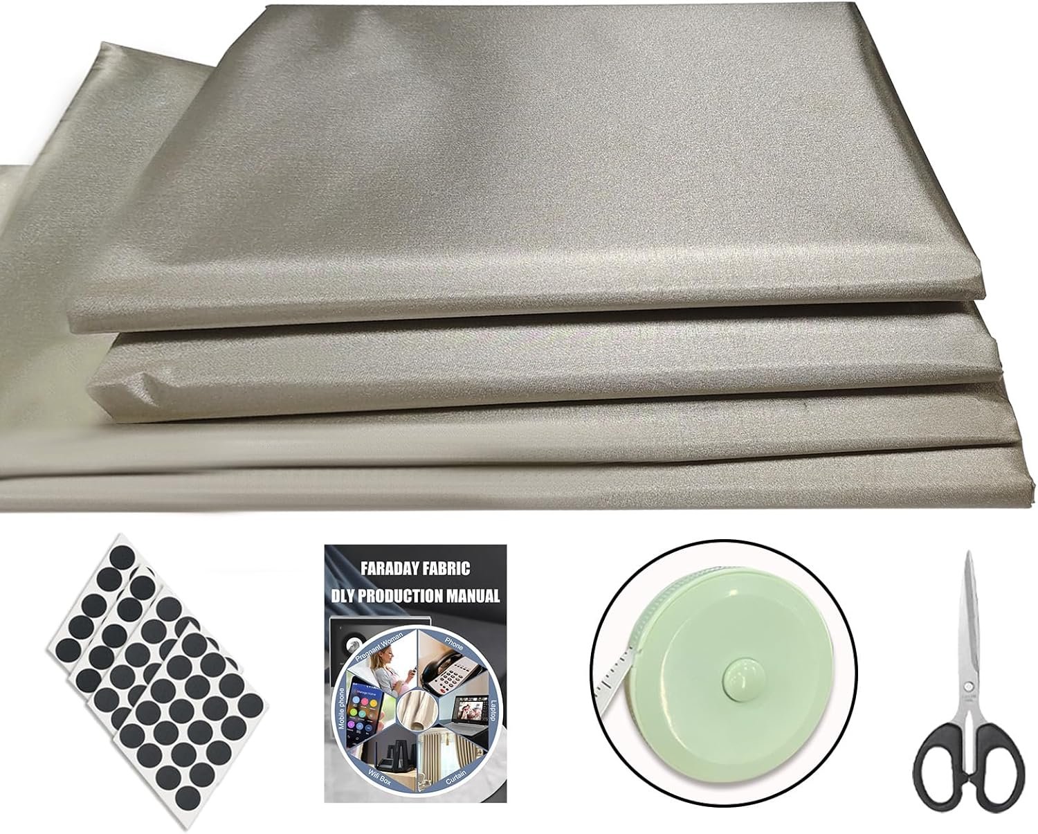 Faraday Fabric 43″ W×236″ L(Big 6 Yards) Faraday Military Grade Conductive Material, Faraday Blanket