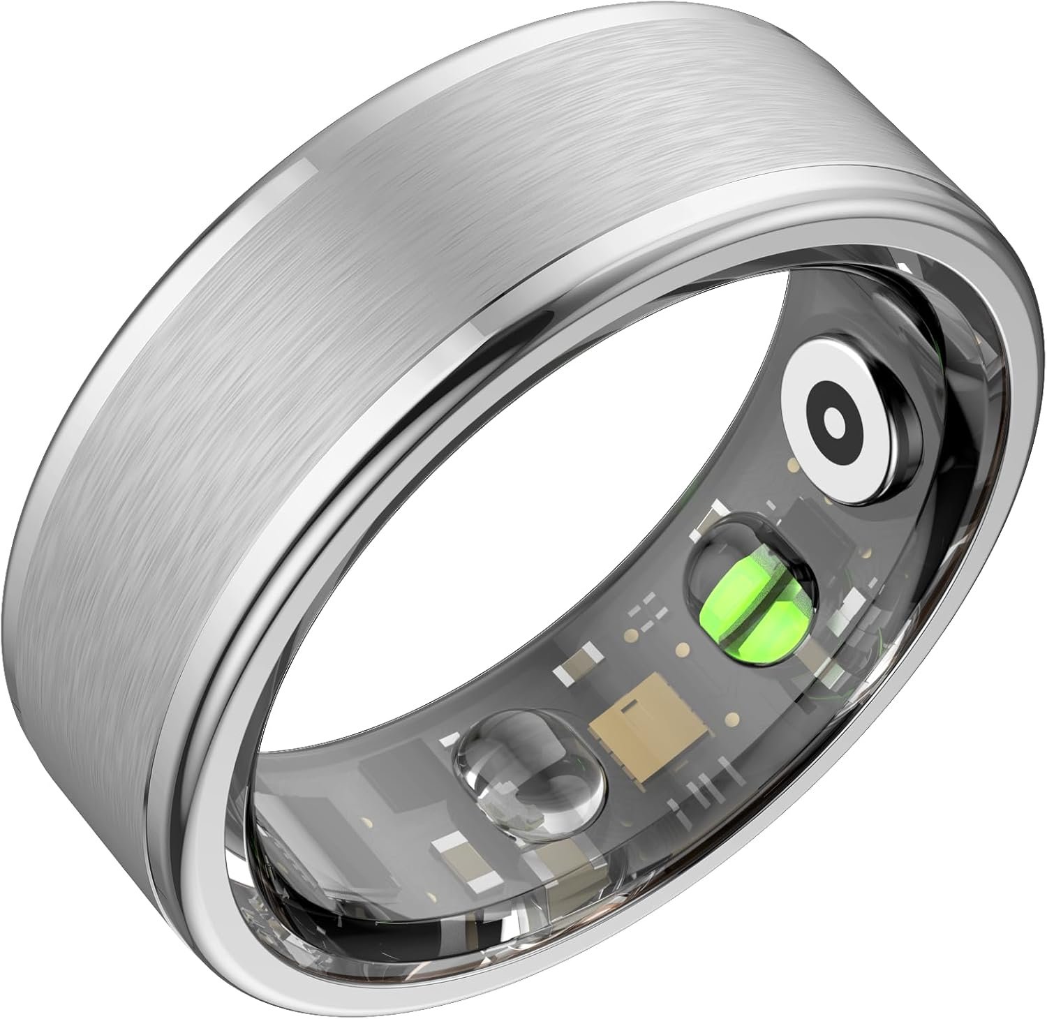 Smart Ring for Women Men,Fitness Ring with 24/7 Activity Tracking,Stress,Sleep Monitoring,No APP Subscription Fees,Compatible with iOS & Android, HarmonyOS Silver, 7#
