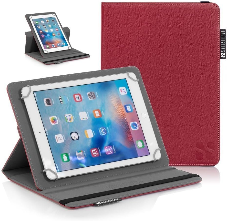 SafeSleeve EMF Protection Anti Radiation iPad Case – Universal Tablet Cover with RFID Blocking – Fits 9–10″ Devices: iPad Air, Pro, Galaxy Tab 9.7, Nexus 10, Nook HD+ (Red)