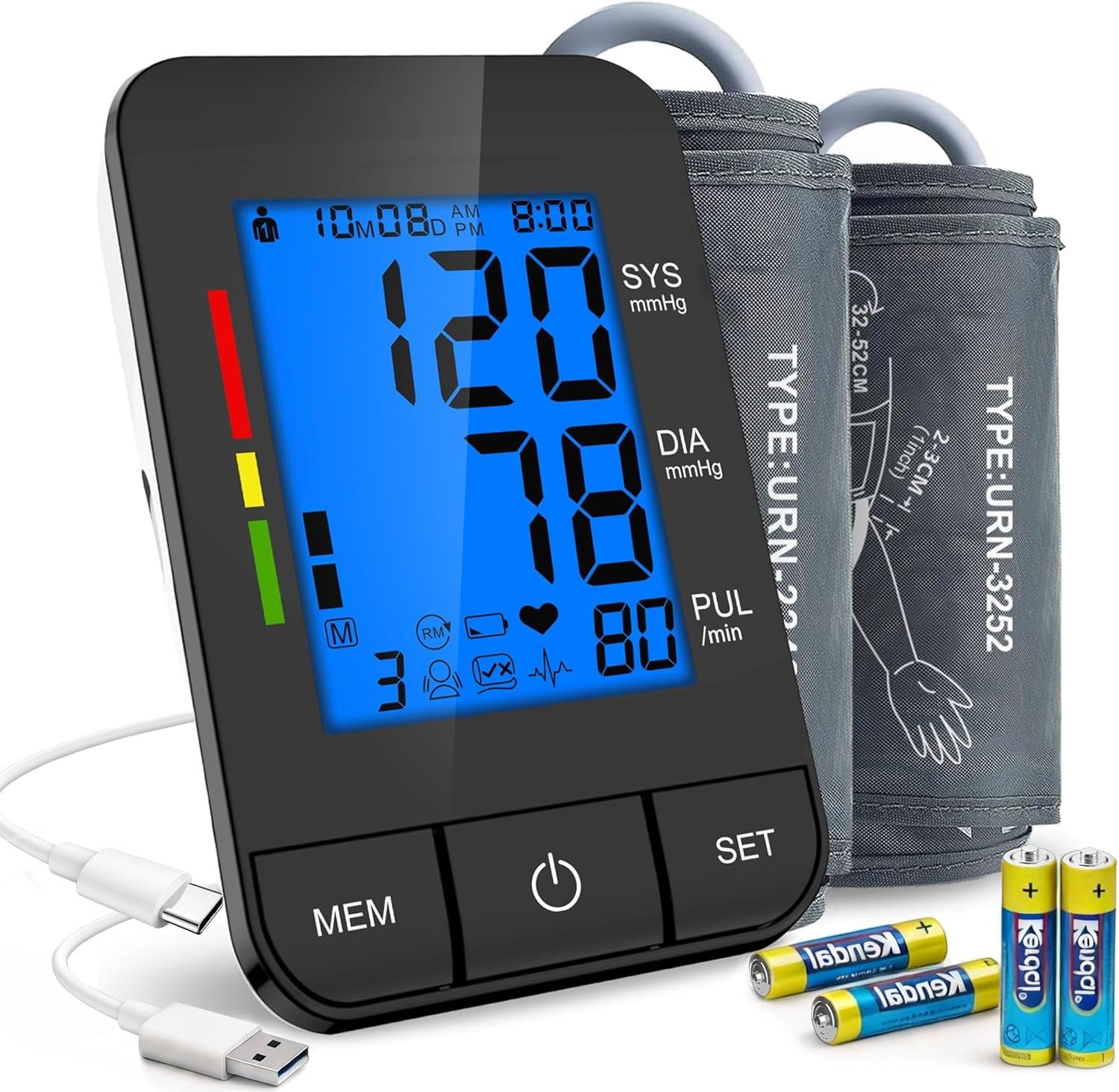 Automatic Upper Arm Blood Pressure Monitor for Home Use with 9-17in & 13-21in L/XL/Extra Large Cuff, FSA&HSA Eligible, Accurate Portable Fit Big Arms BP Machine