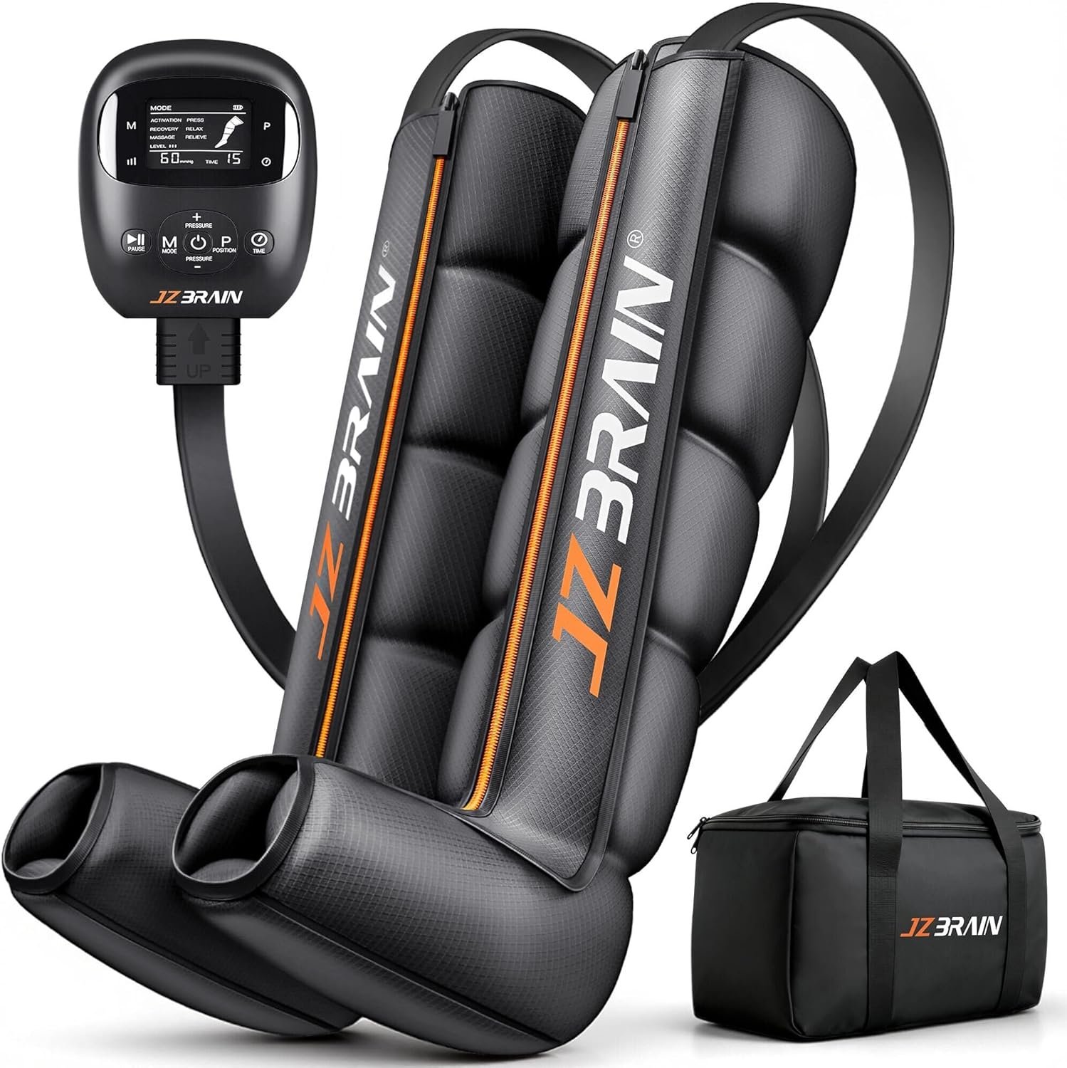 JZBRAIN Pro Compression Boots for Circulation: Leg Compression Massager for Athletes Cordless Air Recovery System with 6 Modes & 8 Intensity(Medium)