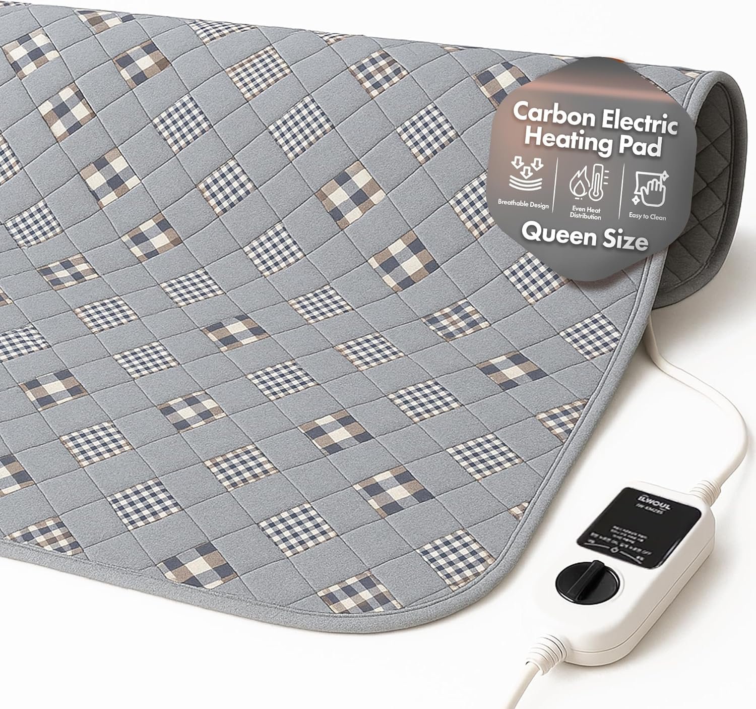 GML Bedding Heated Mattress Pad Toppers – Electric Bed Warmer with Smart Controller, Waterproof Quilted Layer, Adjustable Timer, Machine Washable, Dual Heat System for Comfortable Sleep, Queen 71×55